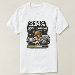De beer leraar corrigeert de kopieën t-shirt