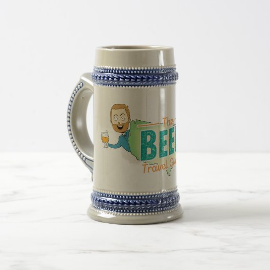 De Beer Reizen Guide Beer Stein Bierpul (Voorkant links)