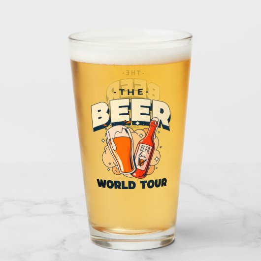 De Beer World Tour Pint Glas (Achterkant gevuld)