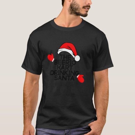 De Beerio Kart Drink Santa Funny-kerstman T-shirt (Voorkant)