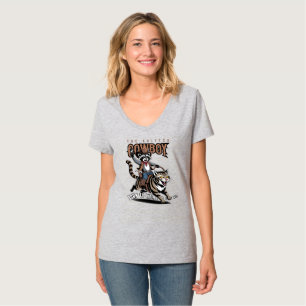 De beest cowboy (Lt. model) Vrouwen V-hals T-shirt