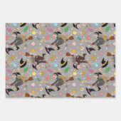 De befana komt 's nachts met het bezempatroon inpakpapier vel (Voorkant 3)