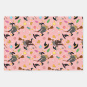 De befana komt 's nachts met het bezempatroon inpakpapier vel (Voorkant 2)