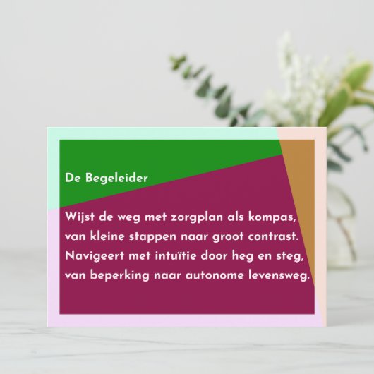 De Begeleider Bedankkaart (Staand voorkant)