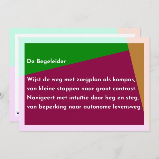 De Begeleider Bedankkaart (Voorkant / Achterkant)