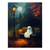 De begeleider van oktober | Spooky Ghost & Pumpkin Perfect Poster (Voorkant)