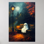 De begeleider van oktober | Spooky Ghost & Pumpkin Poster (Voorkant)