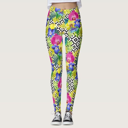 De Begonia en de Palmbladen van de orchidee Leggings (Voorkant)