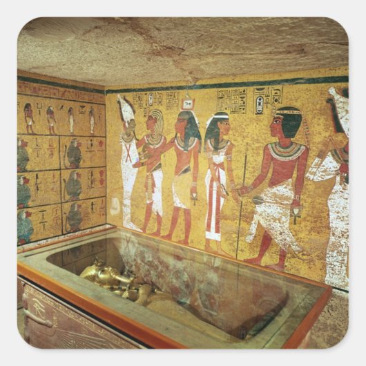 De begraafkamer in de Tomb van Tutankhamun Vierkante Sticker (Voorkant)