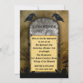 De begraafplaats Raven Spooky Tombstone Halloween Kaart (Voorkant)