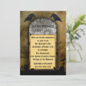 De begraafplaats Raven Spooky Tombstone Halloween Kaart (Staand voorkant)