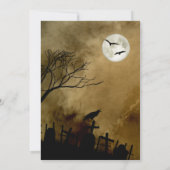 De begraafplaats Raven Spooky Tombstone Halloween Kaart (Achterkant)