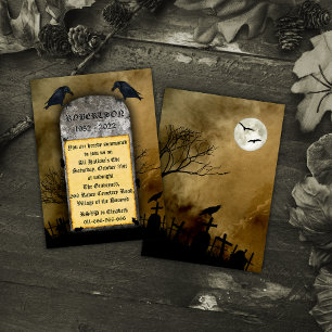 De begraafplaats Raven Spooky Tombstone Halloween Kaart