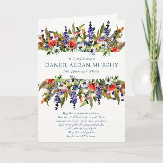 De begrafenis dankt u Kaarten | Bos Wilde Bloemen (Voorkant)