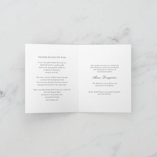 De begrafenis dankt u Kaarten | daar is een (Binnen)