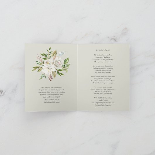 De begrafenis dankt u Kaarten | Wit toenam (Binnen)