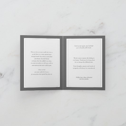 De begrafenis dankt u Kaarten | Zilver 2 van het (Binnen)