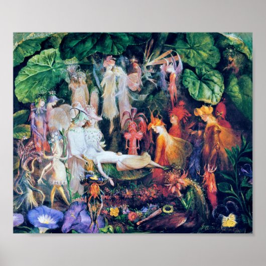 De begrafenis van de Fairy, John Anster Fitzgerald Poster (Voorkant)