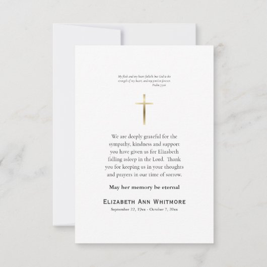 De begrafenis van de Theotokos Orthodox Bedankkaart (Achterkant)