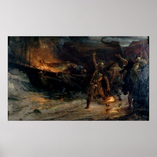 De begrafenis van een Viking door Frank Bernard Di Poster (Voorkant)