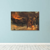 De begrafenis van een Viking Frank Dicksee 1893 Canvas Afdruk (Insitu (Houten vloer))