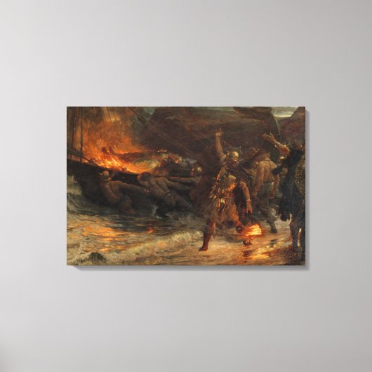 De begrafenis van een Viking Frank Dicksee 1893 Canvas Afdruk (Voorkant)