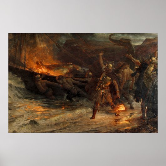 De begrafenis van een Viking Frank Dicksee 1893 Poster (Voorkant)