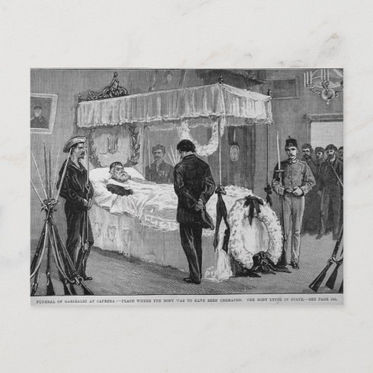 De begrafenis van Garibaldi in Caprera Briefkaart (Voorkant)