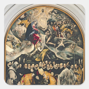 De begrafenis van graaf Orgaz Vierkante Sticker