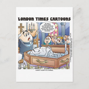 De Begrafenis van Humpty Dumpty Grappige Cartoon C Briefkaart