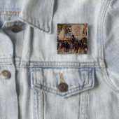 De begrafenis van Victor Hugo Vierkante Button 5,1 Cm (In situ)