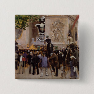 De begrafenis van Victor Hugo Vierkante Button 5,1 Cm
