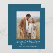 De begroting eenvoudig Blauwgroen sparen de Datum (Voorkant / Achterkant)