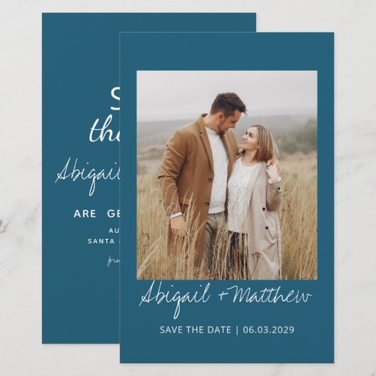 De begroting eenvoudig Blauwgroen sparen de Datum  (Voorkant / Achterkant)