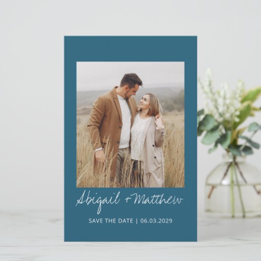 De begroting eenvoudig Blauwgroen sparen de Datum (Staand voorkant)