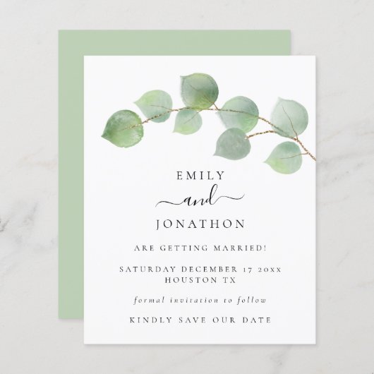 De begroting Elegant Eucalyptus verlaat sparen de  (Voorkant / Achterkant)