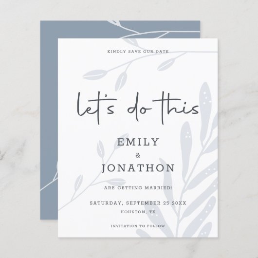 De begroting laat dit verlaten Stusty Blauw sparen (Voorkant / Achterkant)