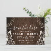 De begroting Rustic Woodsy Lichte Wedding sparen d Save The Date (Staand voorkant)