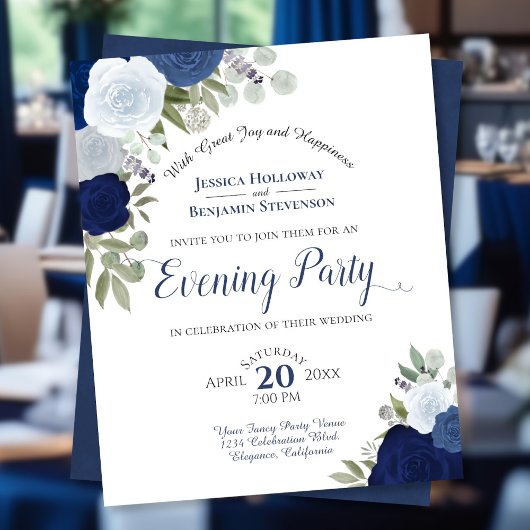 De begroting van de Blauwe Floral Wedding Evening 