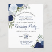 De begroting van de Blauwe Floral Wedding Evening  (Voorkant)