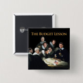 De begrotingsles vierkante button 5,1 cm (Voorkant /achterkant)