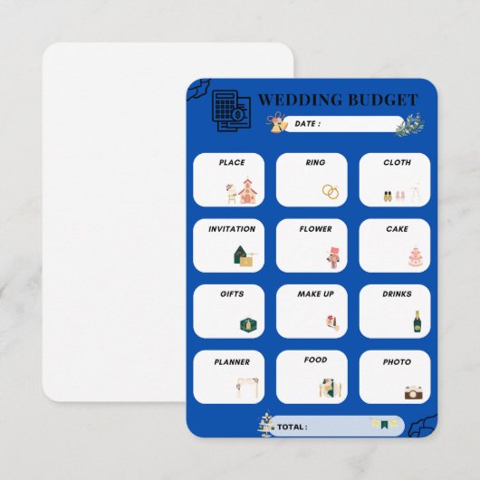 💍 📝 de begrotingsplanner voor het ultieme huweli RSVP kaartje (Voorkant / Achterkant)