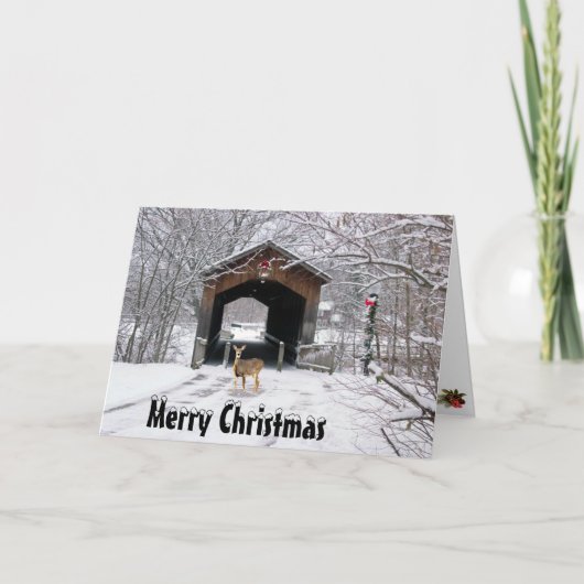 De behandelde Kerstkaart van de Brug Kaart (Voorkant)