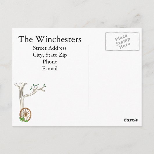 De behandelde Verandering van het Adres van de Briefkaart (Achterkant)