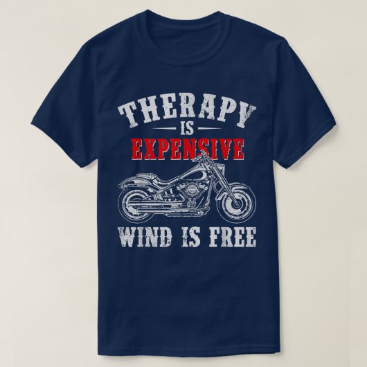 De behandeling is duur Wind is gratis Funny Motorc T-shirt (Design voorkant)