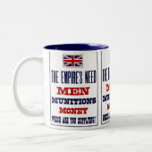 De behoefte van het Rijk ~ Mannen, munitie en geld Tweekleurige Koffiemok (Links)