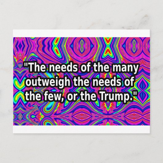 De behoeften van velen briefkaart (Voorkant)