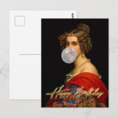 De Beierse schoonheid en Bubble Gum Gefeliciteerd Briefkaart (Voorkant / Achterkant)