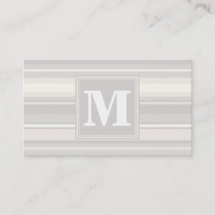 De beige strepen van het monogram visitekaartje