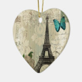 de beige vlinder van het Damast nam de Toren van Keramisch Ornament (Links)